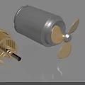 High Quality Industrial Motors With Golden Components And Silver Casing Featuring Fan Blades