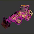Yellow And Black JCB Loader Functional Vehicle With Front Bucket Large Tires And Cab