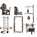 Home Gym Fitness Equipment With Multi Functional Trainer Bench Press Punching Bag And Barbell
