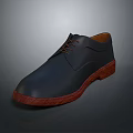Black Leather Shoes With Brown Laces And Red Sole Classic Design