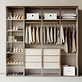 Organized Modern Wardrobe Design With Hanging Clothes Drawers Shoe Racks And Storage Boxes