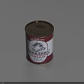 Red And Silver Metal Canned Food Container With Label For Daily Storage Use