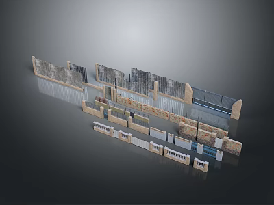 3D Model Display of Various Wall Panels and Decorative Tiles with Different Styles and Textures 3d model