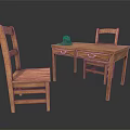 Rustic Wooden Dining Chairs With Matching Wooden Table And Simple Classic Design
