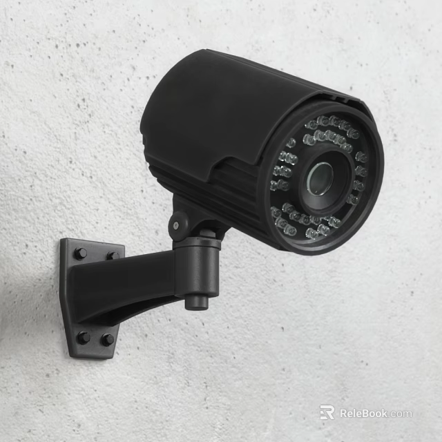 Outdoor Security Camera Projection Monitoring System Wall Mounted Design with LED Lights for Night Vision 3d model 