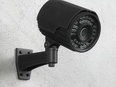 Outdoor Security Camera Projection Monitoring System Wall Mounted Design with LED Lights for Night Vision 3d model