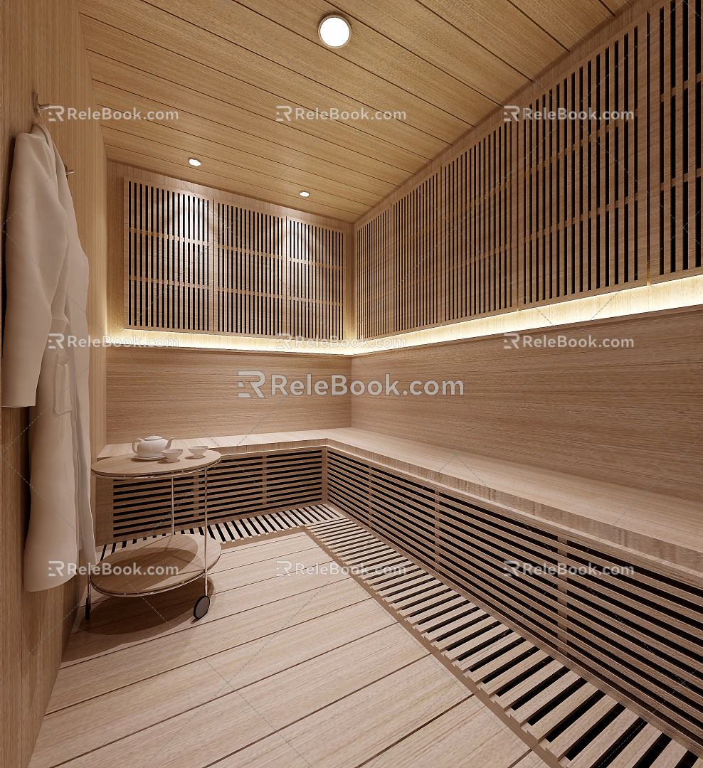 Modern Sauna Room 3d model