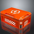 Orange Household Storage Box With White Logo And Stripes For Daily Use