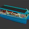 Blue Modern Yacht Design With Solar Panels And Interior Elements