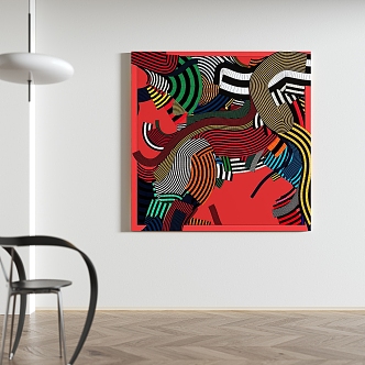 Modern abstract decorative painting 3d model