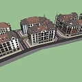 European Style Commercial Street With Multi Story Buildings And Retail Shops