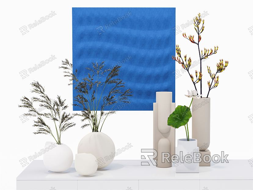 Modern vase vase hanging picture combination model