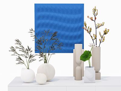 Modern vase hanging picture combination model