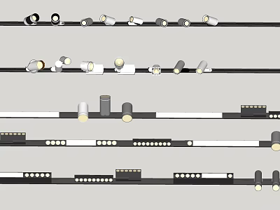 Modern spotlights track lights single spotlights magnetic lamp stage 3d model