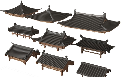 Ancient Building Roof Ancient Building Eaves Building Eaves Roof Tile Roof 3d model