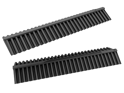 Black Long Strip Components With Serrated Edges And Uniform Design For Industrial Use 3d model