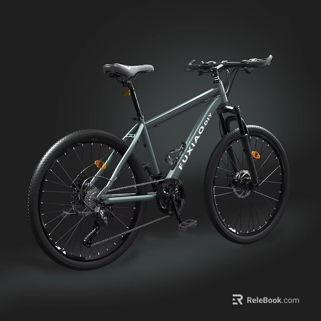 Texmont Gray Urban Commuter Bike With Black Tires And Modern Frame Design 3d model 
