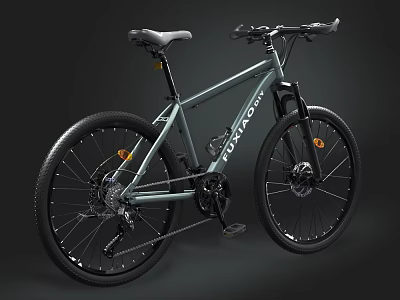 Texmont Gray Urban Commuter Bike With Black Tires And Modern Frame Design 3d model