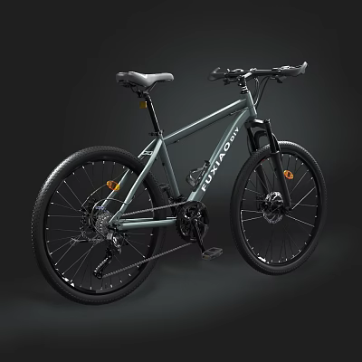 Texmont Gray Urban Commuter Bike With Black Tires And Modern Frame Design 3d model