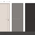 Modern Hinged Interior Doors With White Gray Dark Gray Simple Design 3d model