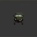 Green Military Truck With Canvas Covered Cargo Bed And Transport Features