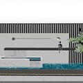 modern flowing water view wall 3d model