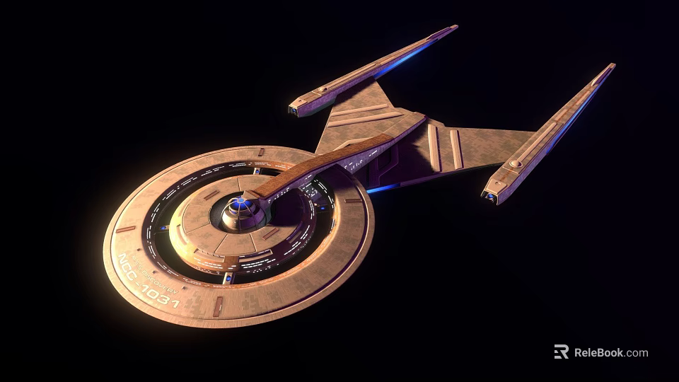 Detailed Star Trek Enterprise Spaceship 3D Model With Futuristic Design Render 3d model 
