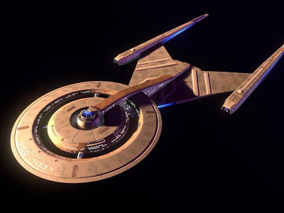 Detailed Star Trek Enterprise Spaceship 3D Model With Futuristic Design Render 3d model
