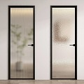 Modern swing door glass door glass single door 3d model