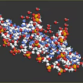 Colorful Molecular Structure Model with Balls for Daily Life Products Dark Background Reflective Effect