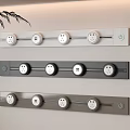 Modern Wall Mounted Socket Strips With Multiple Outlets And Switches In Different Colors 3d model