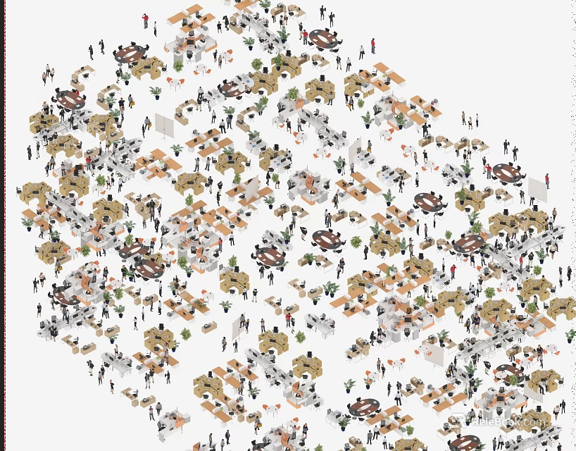 Large Diverse Crowd Gathered In Circular Formation For Group Activity 3d model 