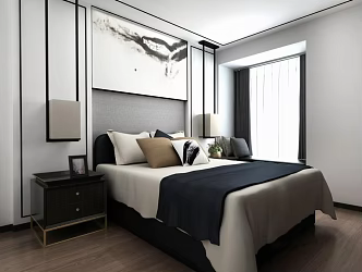 Background double bed 3d model