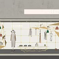 Hermes Store Window Display With Luxury Handbags White Dress And Metallic Frame Decorations