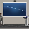 Display Rostrum Projection Curtain Projector 3d model
