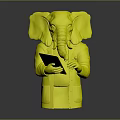 Elephant Headed Doctor Character Standing Holding Medical Clipboard In White Coat