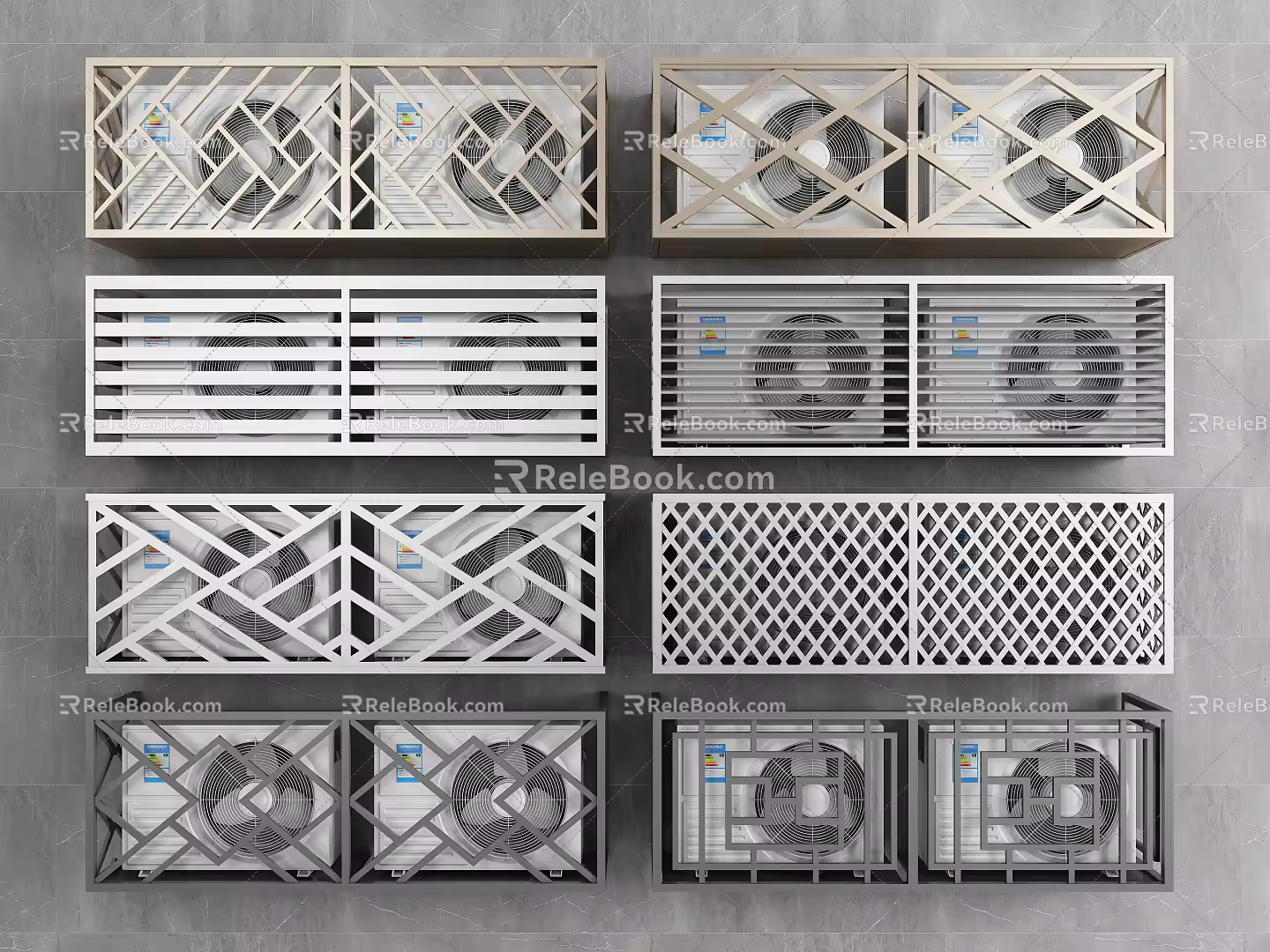 Air conditioner external unit Air conditioner rack External unit bracket Shutter grille Storage rack Shades Air conditioner external hood Protective cover 3d model