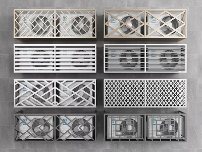 Air conditioner external unit Air conditioner rack External unit bracket Shutter grille Storage rack Shades Air conditioner external hood Protective cover 3d model