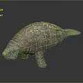 Realistic Manatee Model with Brown Textured Surface and Yellow Spots on Gray Background