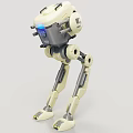 Detailed Futuristic Game Movie Robot Character With Mechanical Design And Blue Light