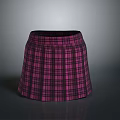 Trendy Stylish Pink Plaid Short Skirt Women's Fashionable Casual Outfit