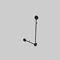 Minimalist Black Metal Wall Lamp With Linear Design And Spherical Light Elements