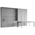 Modern Kitchen Interior With Wood Countertop Sink And Functional Cabinets