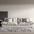 Modern Living Room Interior With Comfortable Two Seater Sofa And Decorative Pillows