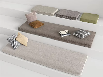 Home Living Seat Cushions And Throw Pillows In Different Colors And Patterns 3d model