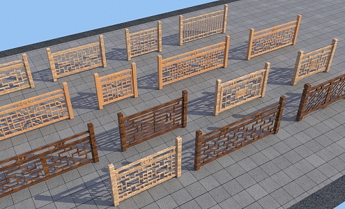 Chinese Railing 3d model