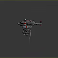 Futuristic Space Station Model With Multi Level Red White Modules And Extended Mechanical Arm