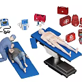 Medical Devices For Emergency Training Including First Aid Kits Mannequin And Surgical Table