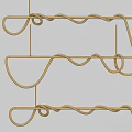 Modern Artistic Chandelier Design With White Spiral Light Strips And Golden Brackets