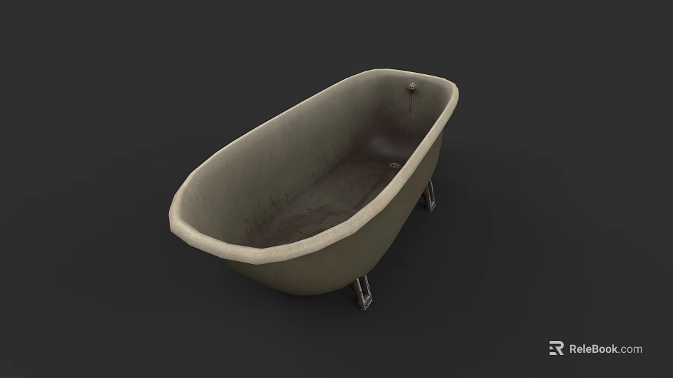 Vintage Freestanding Bathtub Design With Metal Legs And Smooth Surface 3d model 